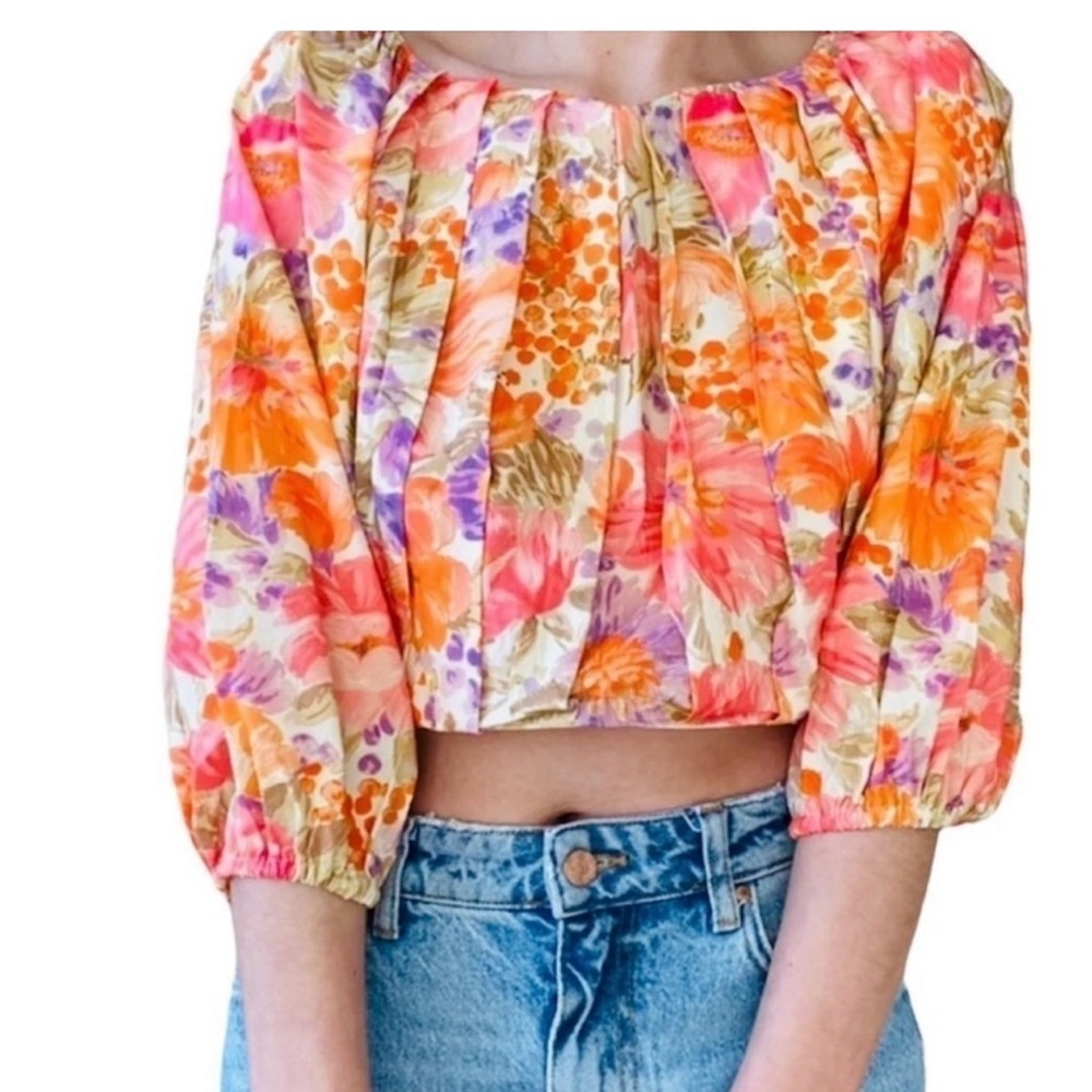 NWT Zara floral Crop Top size XS